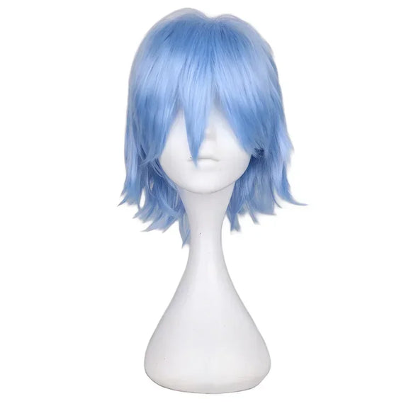 Universal Short Cosplay Wig Silver Red Pink Blonde Grass Green Black Straight Men's Wig for Halloween Cosplay Costume Party