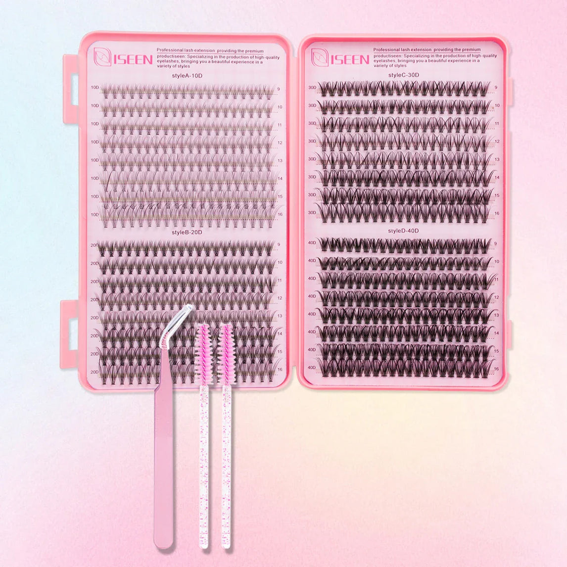Individual Lashes Cluster C Curl Mix Lash Clusters 3D Wispy DIY Eyelash Extension Resuable Natural Lashes Eyelash Book