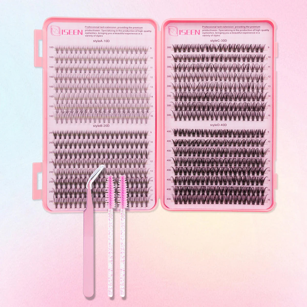Individual Lashes Cluster C Curl Mix Lash Clusters 3D Wispy DIY Eyelash Extension Resuable Natural Lashes Eyelash Book