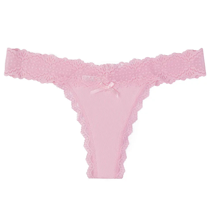 Lace Floral Women Panties Low Waist Breathable Briefs Female Thong Underwear Solid Sexy G-String Transparent Panty