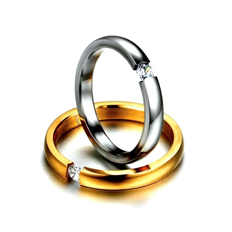Fashion Cubic Zirconia Stone Lose Weight Stackable Rings Woman Stone Rings Men Girls Couple Finger Rings Valentine's Day Gift