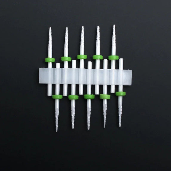 10pcs Ceramic Nail Drill Bits Set Milling Cutter for Manicure Drills Electric Nail Files Cuticle Remove Nail File Art Tools