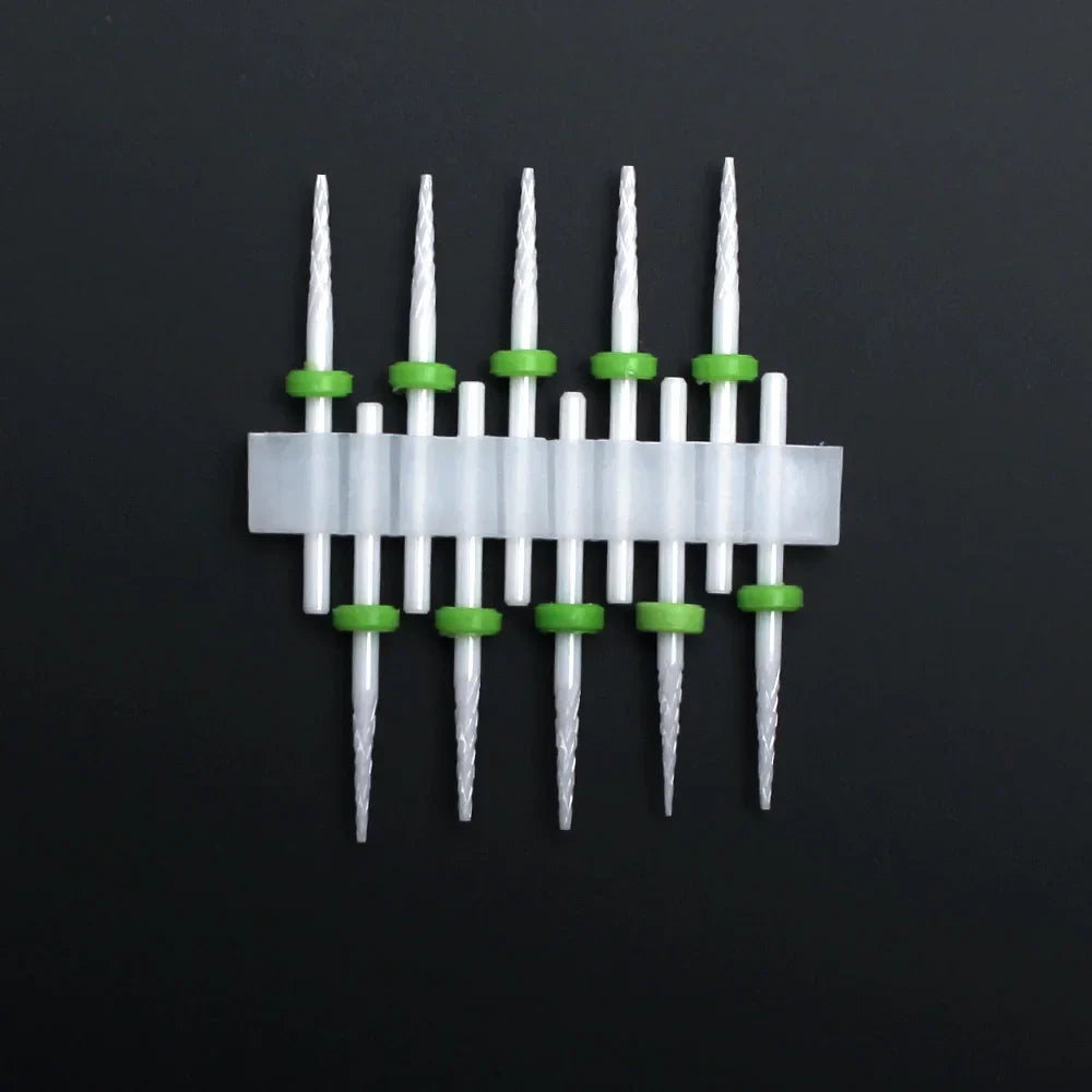 10pcs Ceramic Nail Drill Bits Set Milling Cutter for Manicure Drills Electric Nail Files Cuticle Remove Nail File Art Tools