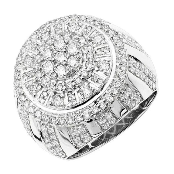 Ofertas Hip Hop Style Trendy Men Women Rings Copper Ring Iced Out Bling Pave Cubic Zirconia Geometry Ring Charms