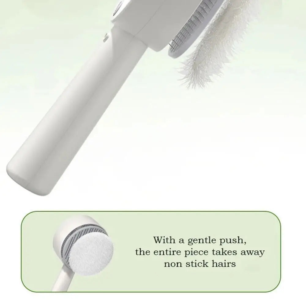 Anti-Static Pet Spray Hair Comb Massaging Demating Cat Steamy Shedding Brush Removes Loose Fur One-click Cleaning Button