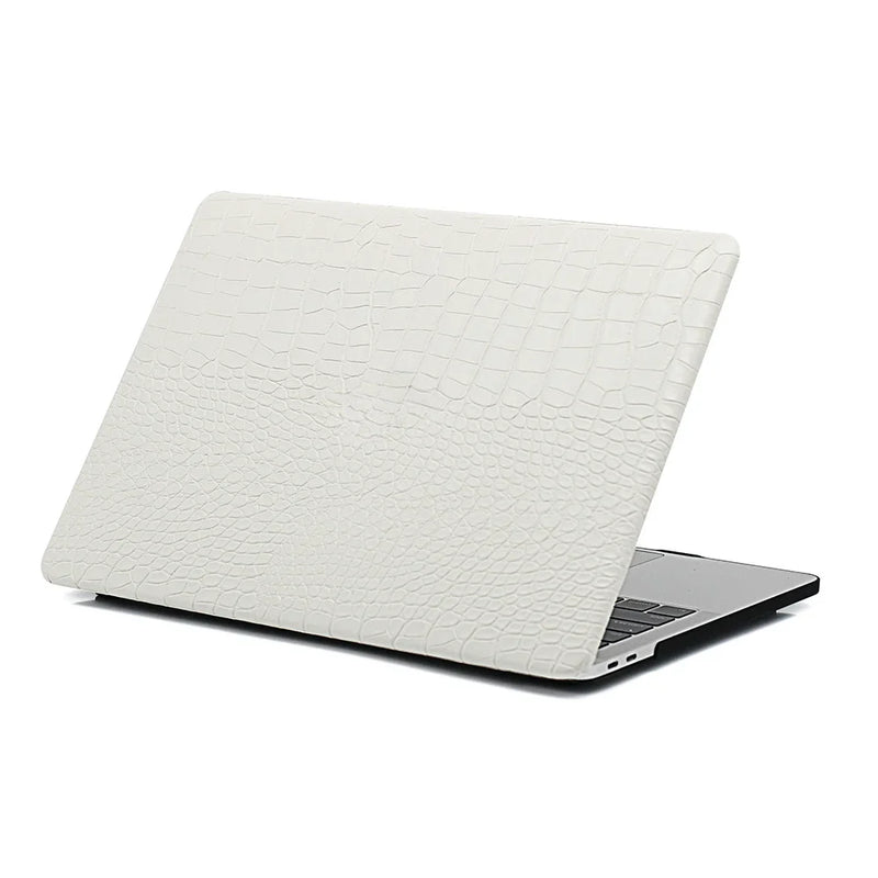 Laptop Case for Macbook Air 13.6 M2 A2681 White Crocodile Leather Plastic Hard Cover for Macbook Air 13 2337 A1932 2179 Pro 13