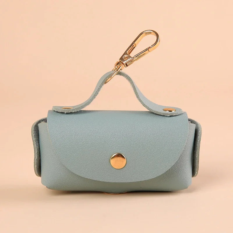 Portable Dog Poop Bag Organizer Stylish Pet Bag Holder Leather Pet Poop Bag Holder With Dispenser For Dog Bags Pet Supplies