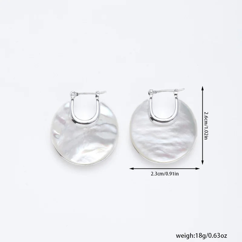 Luxury Pearl Shell Earring Ring Brooch Jewelry Set, Natural Stone Ring & Flower Earring,Women's Elegant Clothing Decoration Gift