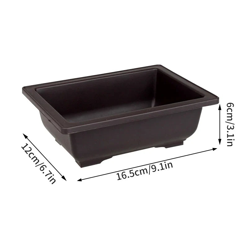 Flowerpots Imitation Purple Clay Succulent Plants Pots Outdoor Garden Landscape Bonsai Pot Trays Rectangular Square Planter