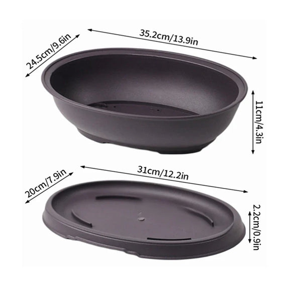 Flowerpots Imitation Purple Clay Succulent Plants Pots Outdoor Garden Landscape Bonsai Pot Trays Rectangular Square Planter