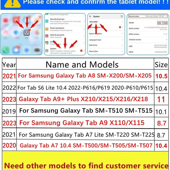 For Samsung Galaxy Tab A7 10.4 SM-T500 a7 T220 S6 lite 2022 Tablet Cover Funda for Tab A8 10.5 2021 X200 10.1 T510 A9 Plus Case