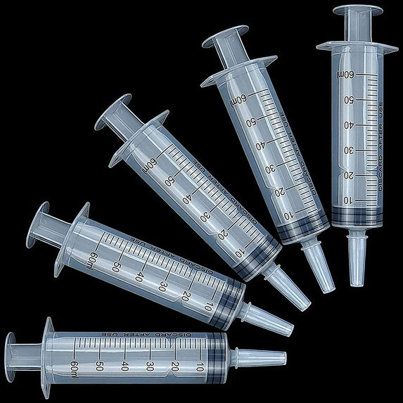 60ml/100ML Feeding Syringe Glue Filling Enema Syringe Nutrient Sterile Without Needle Watering for Industrial Hydroponics