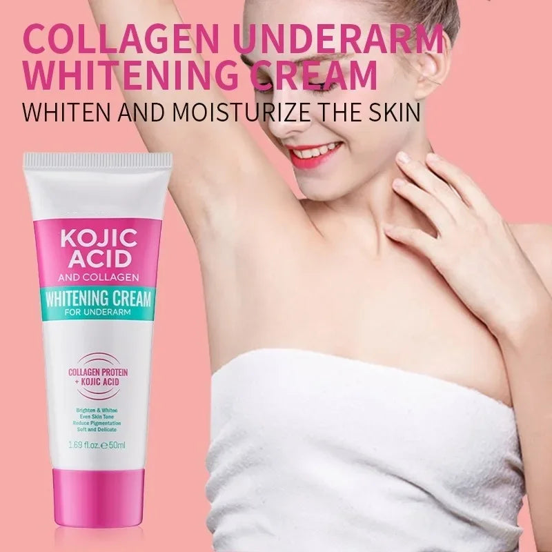 Collagen Underarm Cream Lightening Melanin Moisturizing Kojic Acid Cream Fade Dull Hand Body Elbows Fast Smooth Nourish Lotion