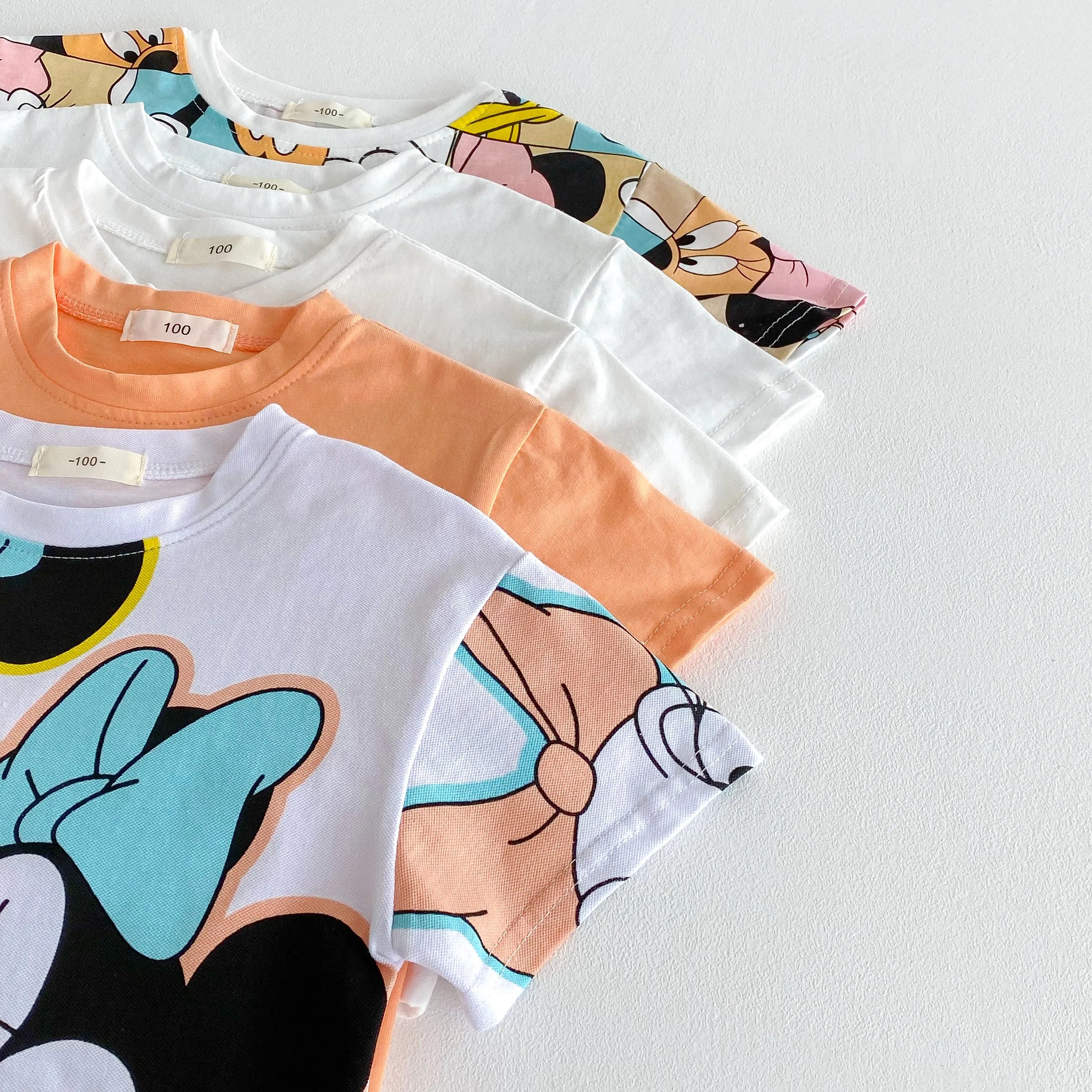 Trendy Brand Baby Girl T-shirt Shorts Set Summer Clothing Children's Wear Short Sleeve Suit Kids Disney Cartoon Cute Tracksuits