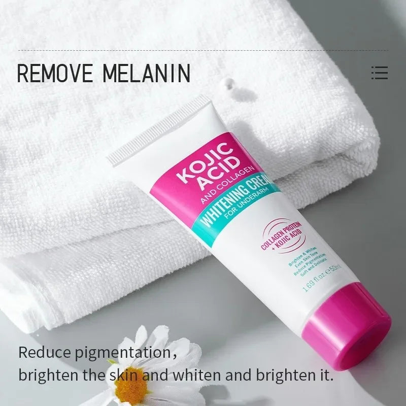 Collagen Underarm Cream Lightening Melanin Moisturizing Kojic Acid Cream Fade Dull Hand Body Elbows Fast Smooth Nourish Lotion