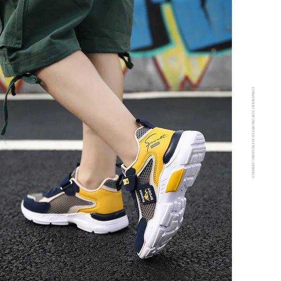 Single Net Children's Shoes Boys Sneakers Summer Breathable Non-slip Surface Girls Casual Tennis Sports Running Outdoor Shoes