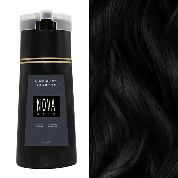 Nova Hair Dye Shampoo Quick Coloring Natural Harmless Cover White Grey Shampoo 3-in-1 Cleaning Nourishing Hair Dye Product