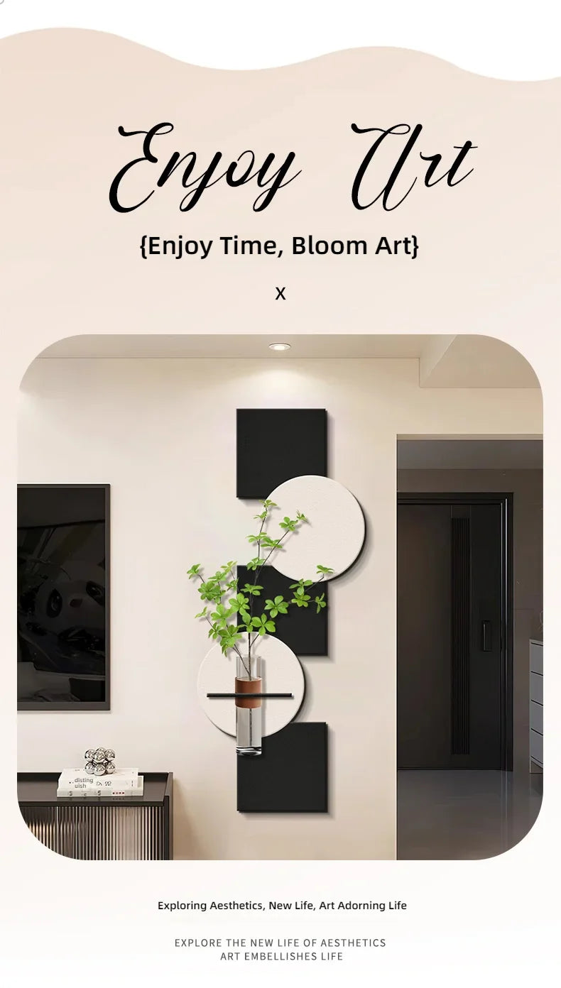 Modern Hydroponics Green Plants LED Decorative Paintings Home Decor Living Room Bedroom Entrance Hallway Sandstone Mural Lights
