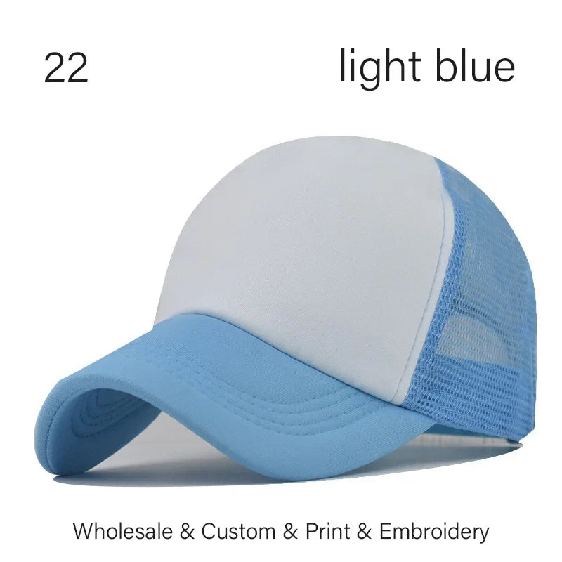 SLECKTON Custom LOGO Embroidery Baseball Cap for Women and Men DIY Print Mens Mesh Cap Fashion Summer Sun Hat Unisex Wholesale