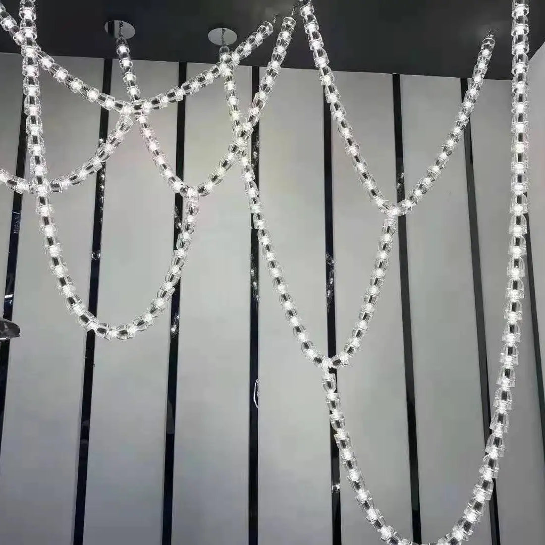 Post-modern simple luxury dining room glass chandelier Nordic designer minimalist art strip living room study bar