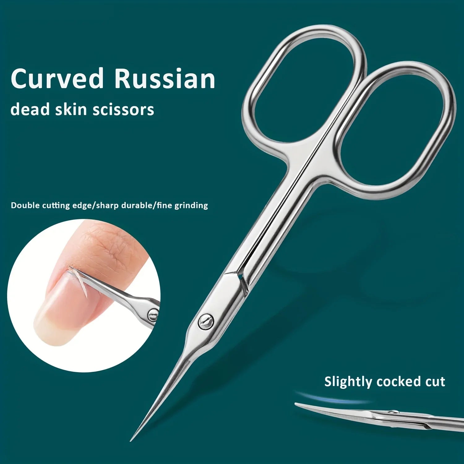 Stainless Steel Curved Tip Thin Blade Cuticle Scissors Nail Clippers Trimmer Manicure Tools Eyebrow Tools Dead Skin Remover