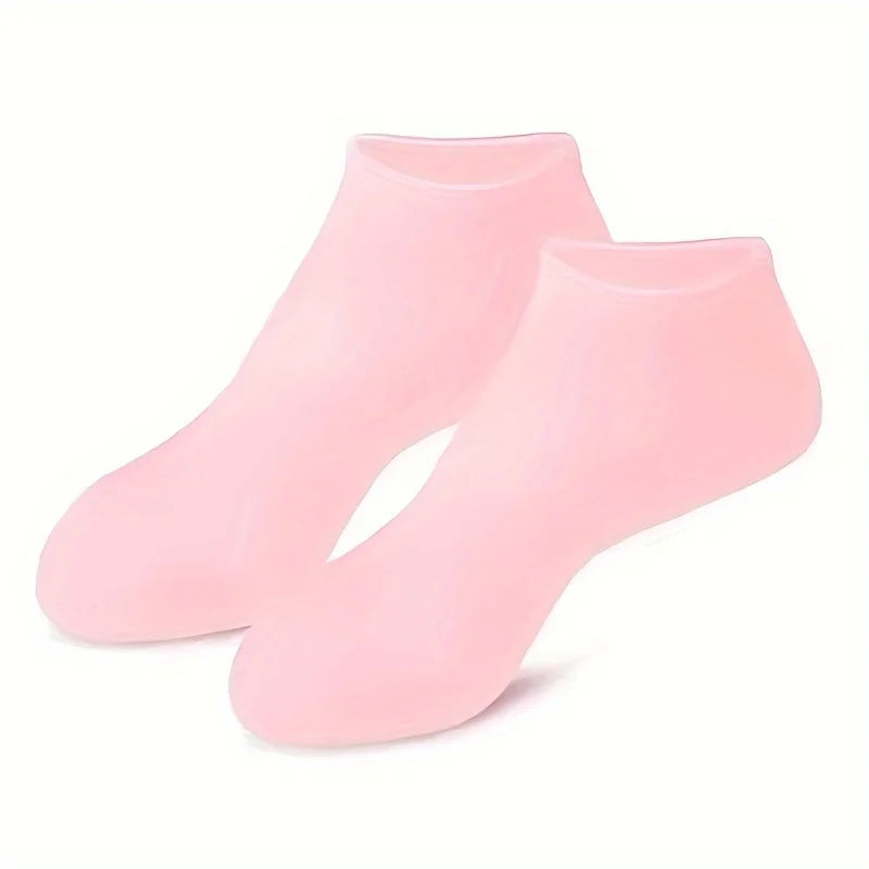 2 Pack Silicone Moisturizing Foot Socks for Dry Cracked Feet Foot Care Socks Spa Pedicure Socks Massage Moisturizing Gel Socks