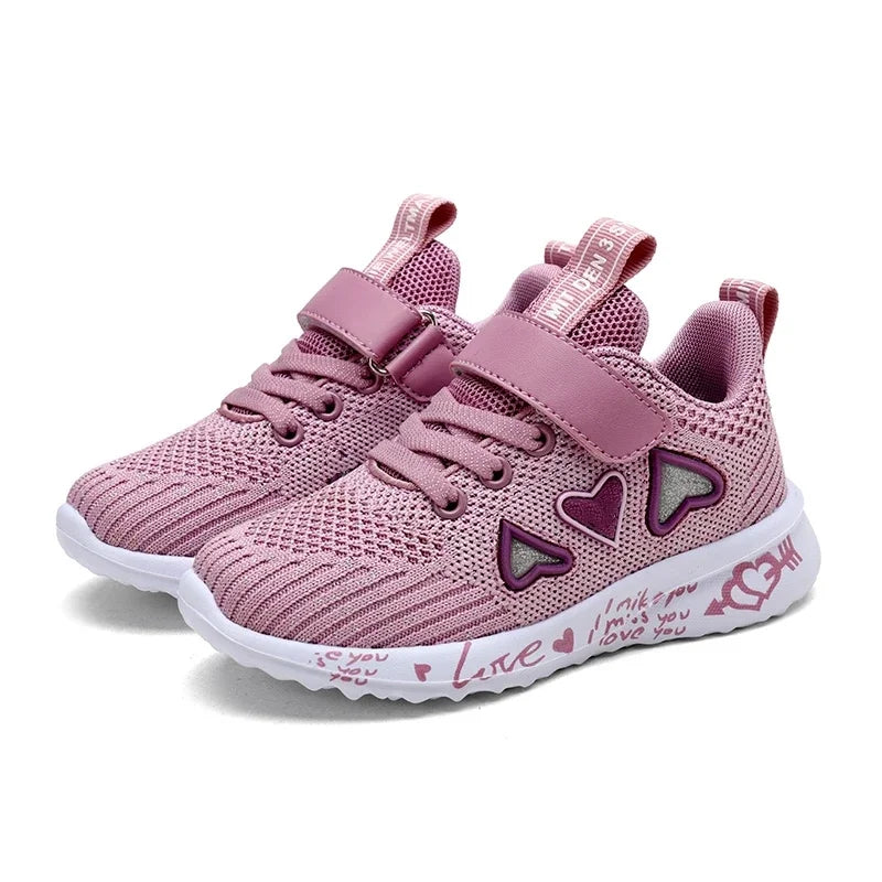 Girls Casual Shoes Light Mesh Sneakers Kids Summer Children Spring Autumn Tenis Cute Sport Cartoon Female Running Sock Footwear