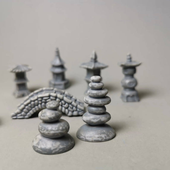 8 Pcs mixed/Japanese courtyard bridge/fairy garden gnome/moss terrarium home decor/crafts/bonsai/miniatures/figurine/diy