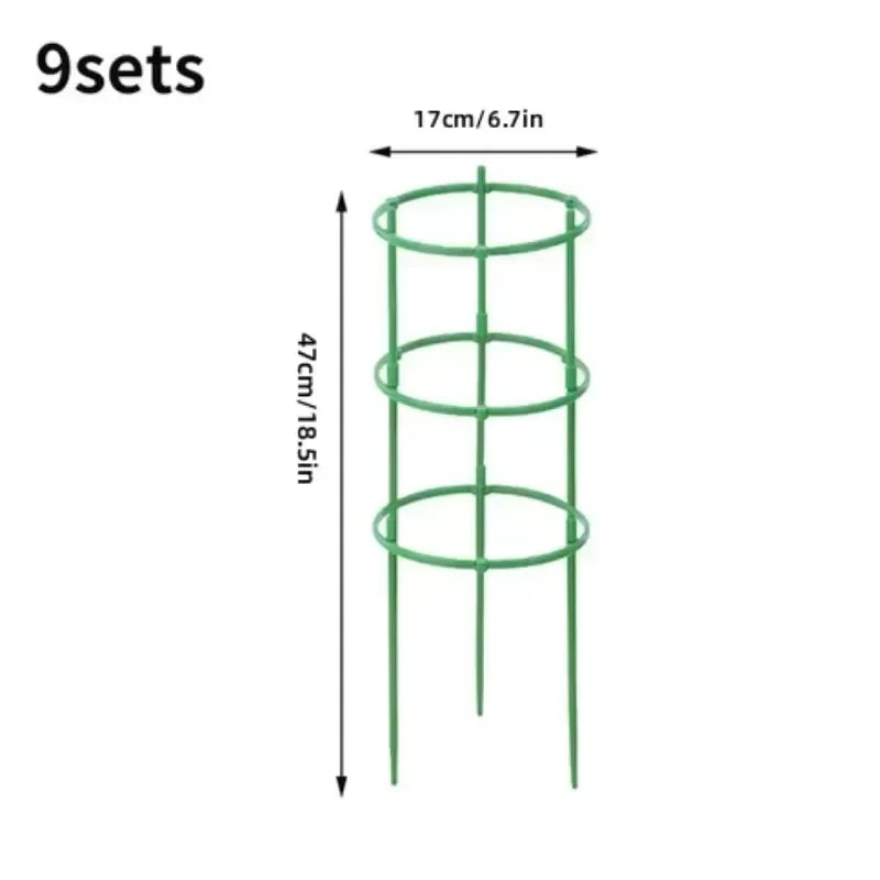 12 Set Plant Support Pile Half Round Climbing Vines Stake Bonsai Fixing Rod Garden Plant Stake Holder Flower Ring Support Rack
