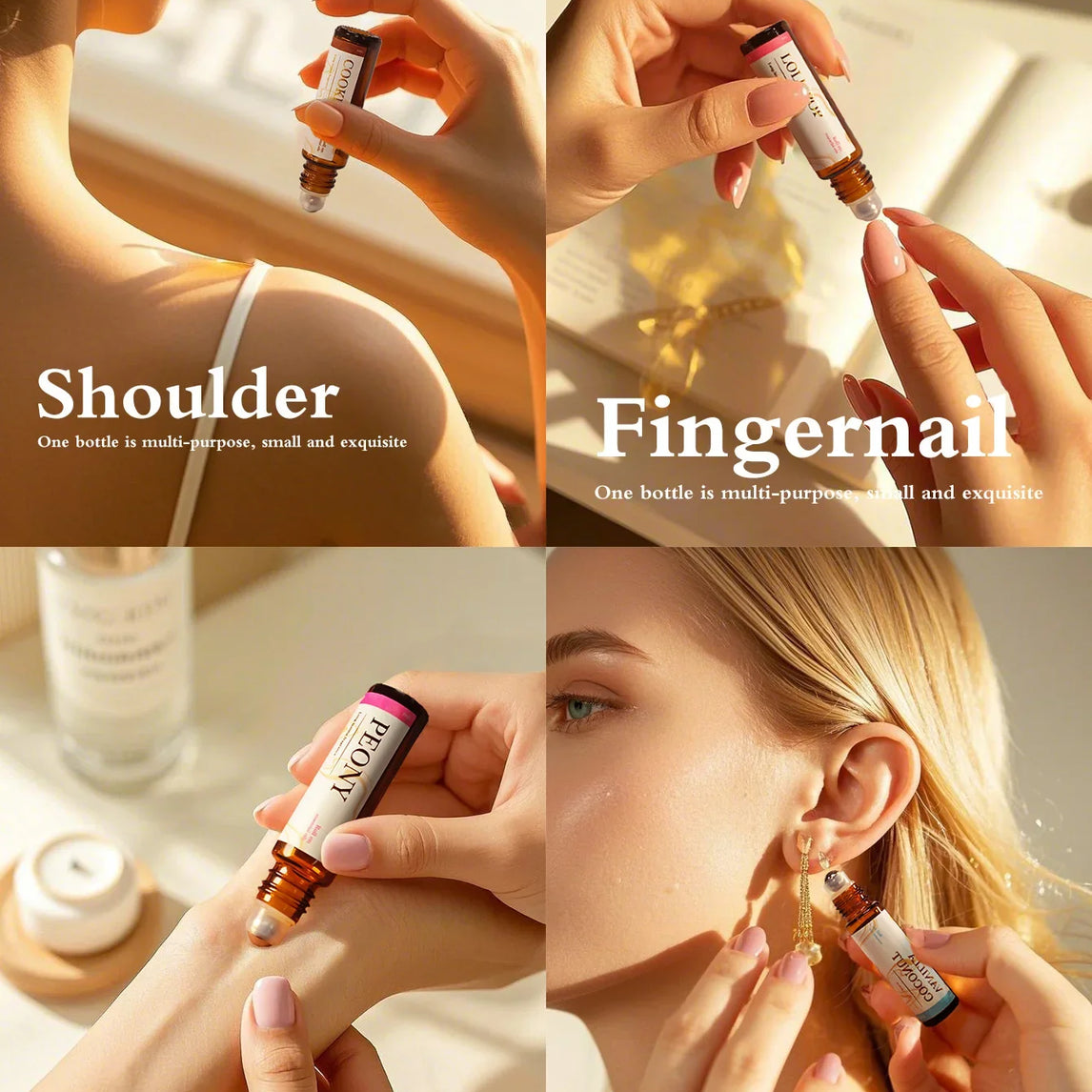 0.33fl.Oz Roller Essential Oils Fragrance Long Lasting Roll-On Essential Oils Gifts aromatherapy perfume Vanilla coconut