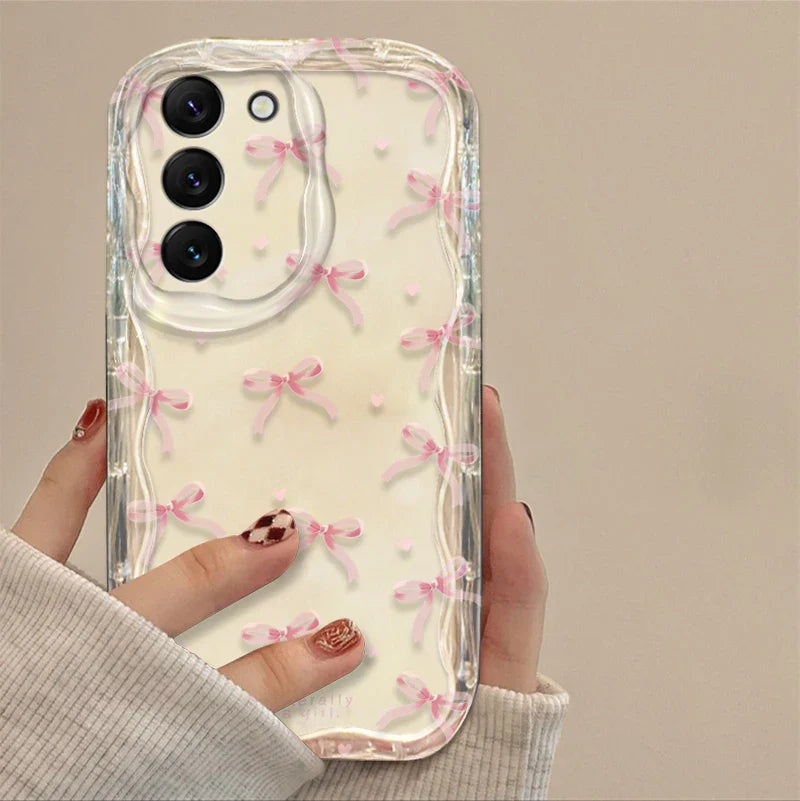 Bowknot Case for Samsung Galaxy A36 5G A35 A34 A33 A32 4G A30 A25 A24 A23 A22 A20 A16 A15 A14 A13 A12 A06 A05S A50 M55 M54 Cover