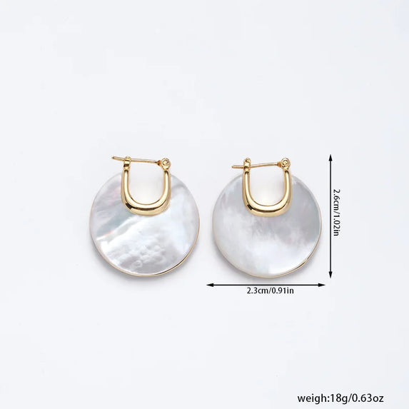 Luxury Pearl Shell Earring Ring Brooch Jewelry Set, Natural Stone Ring & Flower Earring,Women's Elegant Clothing Decoration Gift