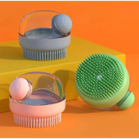 Pet Bath Brush 2025 New 2 In 1 Dog Bath Brush With Built-in Shampoo Dispenser Pet Wash Brush Dogs Cats Grooming Massage Brush