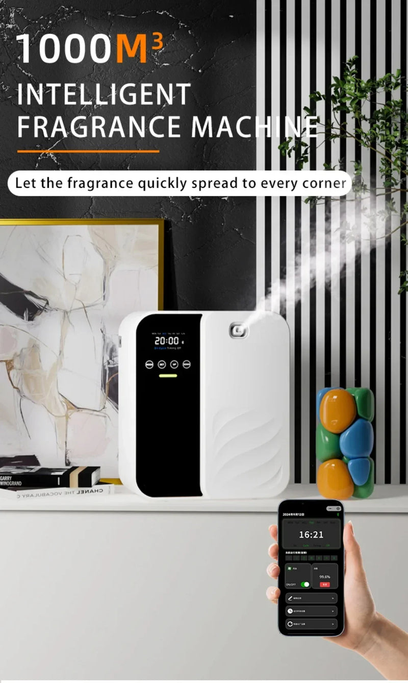Wall Mounted Aroma Diffuser500ML Commercial Hotel Fragrance Machine Bar KTV Automatic Waterless Essential Oil Nebulizer Diffuser