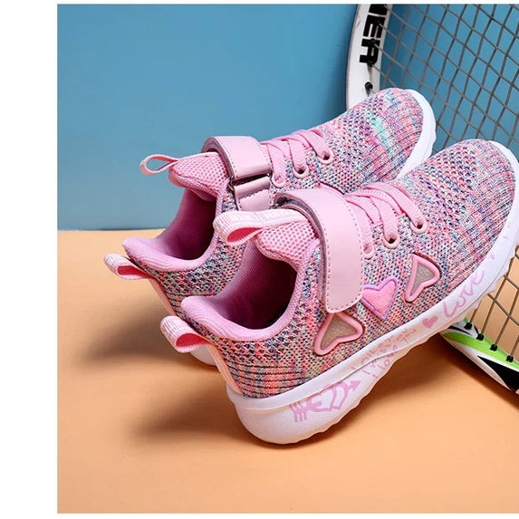 Girls Casual Shoes Light Mesh Sneakers Kids Summer Children Spring Autumn Tenis Cute Sport Cartoon Female Running Sock Footwear