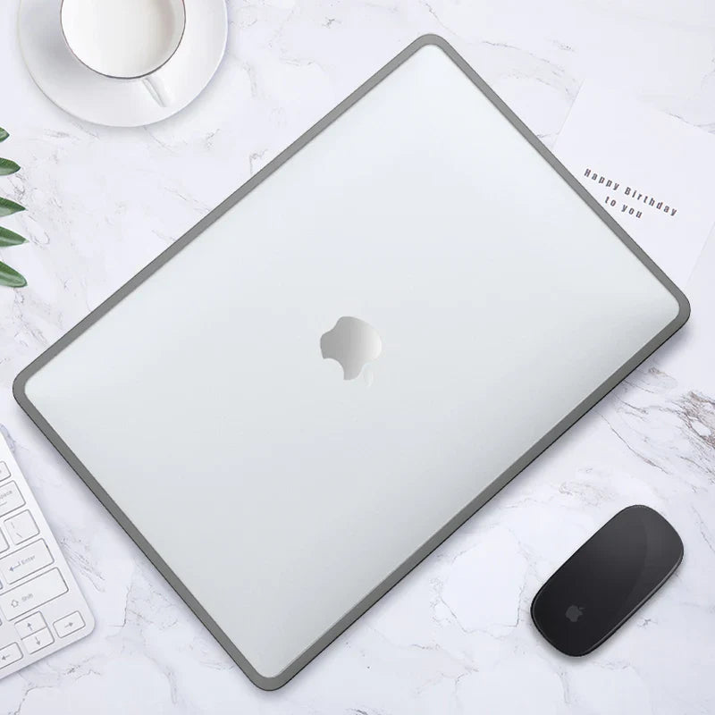 Laptop Case For 2022 MacBook M2 Pro 13 A2338 Cover with Cooling Holes TPU Edge PC Cover for 2023 M3 Pro 14 16.2 Air 15 Case