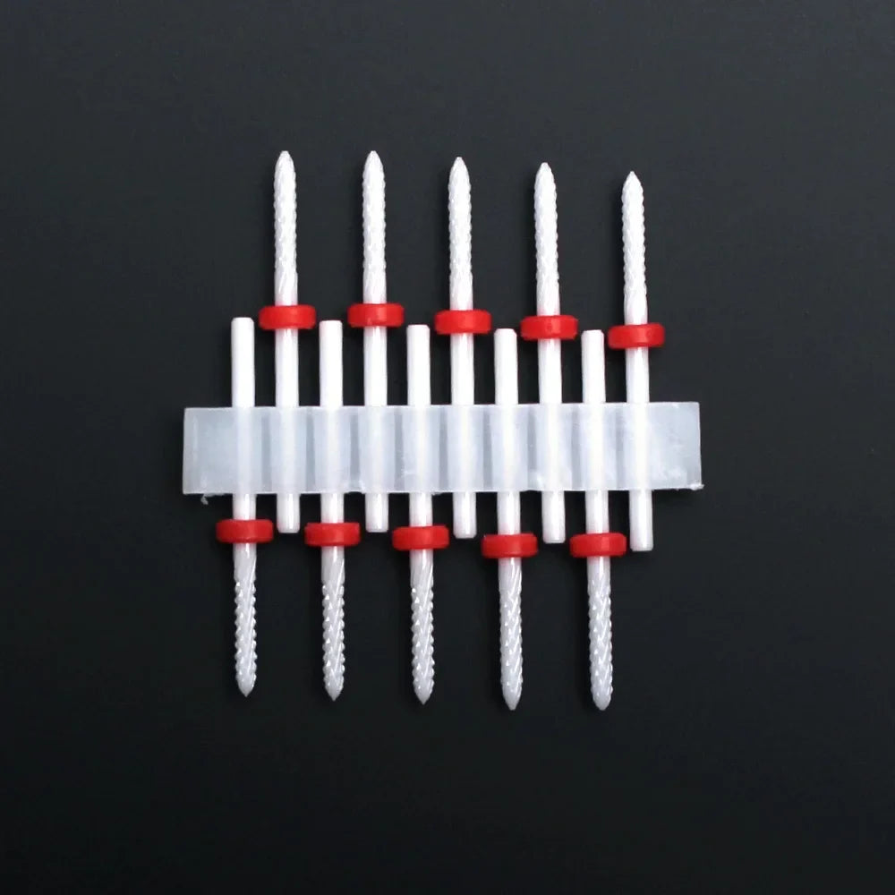 10pcs Ceramic Nail Drill Bits Set Milling Cutter for Manicure Drills Electric Nail Files Cuticle Remove Nail File Art Tools