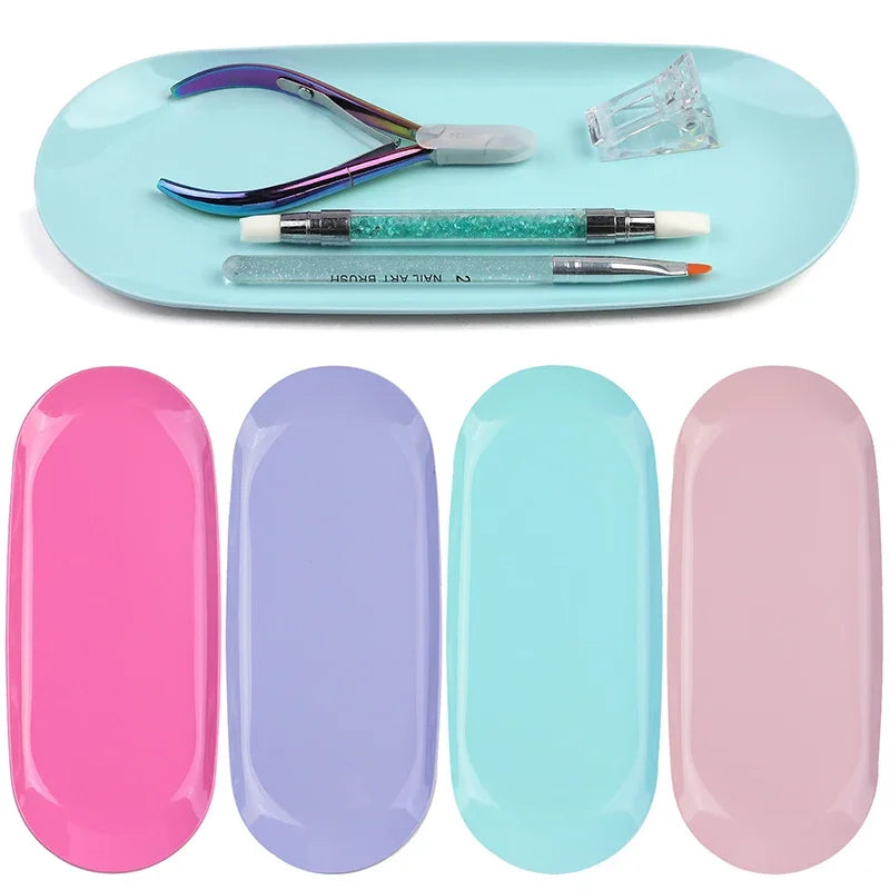 New Stainless Steel Cosmetic Storage Tray Heart Shape Nail Art Equipment Plate Surgical Dental Salon Manicure Tools