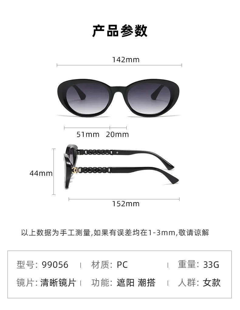 2025 Oval Sunglasses for Women Small Frame Luxury Designer High Quality Sunglass Men Fashion Lentes De Sol Mujer Gafas