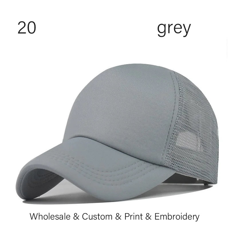 SLECKTON Custom LOGO Embroidery Baseball Cap for Women and Men DIY Print Mens Mesh Cap Fashion Summer Sun Hat Unisex Wholesale