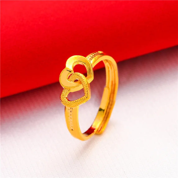 ANIID Ethiopia Dubai Flower Gold Color Arab Rings Resizable For Women Wedding Jewelry African Party Gift Nigerian Jewellery