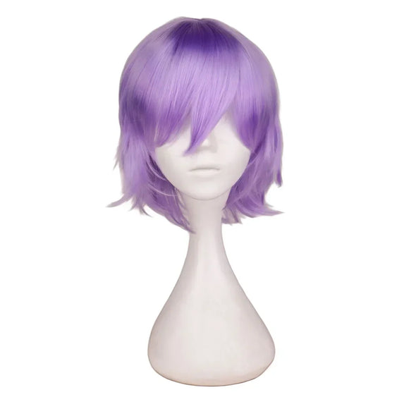 Universal Short Cosplay Wig Silver Red Pink Blonde Grass Green Black Straight Men's Wig for Halloween Cosplay Costume Party