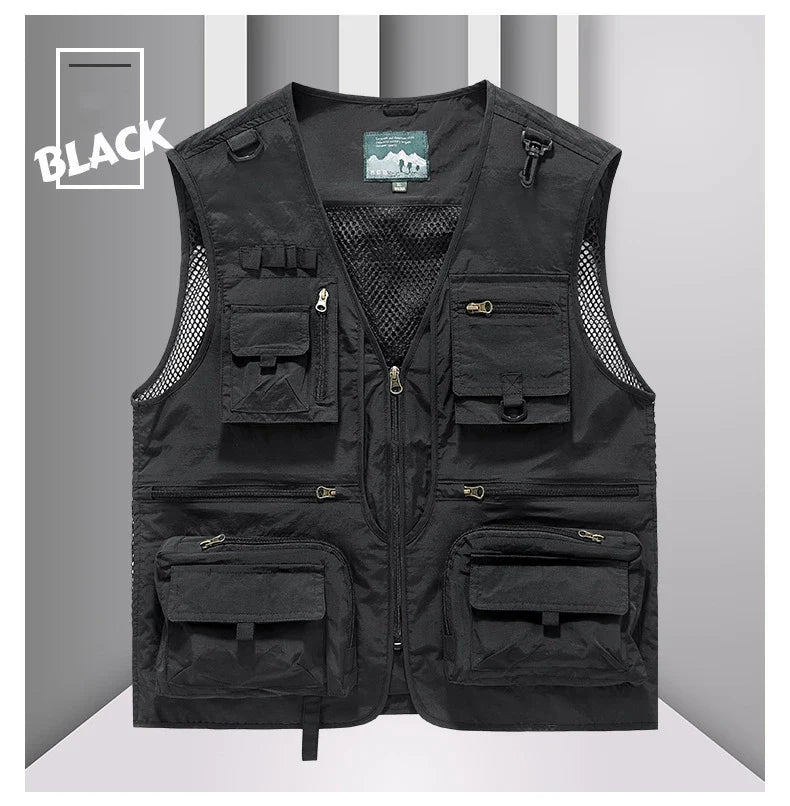 FGKKS 2023 Outdoor Leisure Vest Men's New Multi-Pocket Breathable Outdoor Sports Coat High-Quality Design Leisure Vest Men