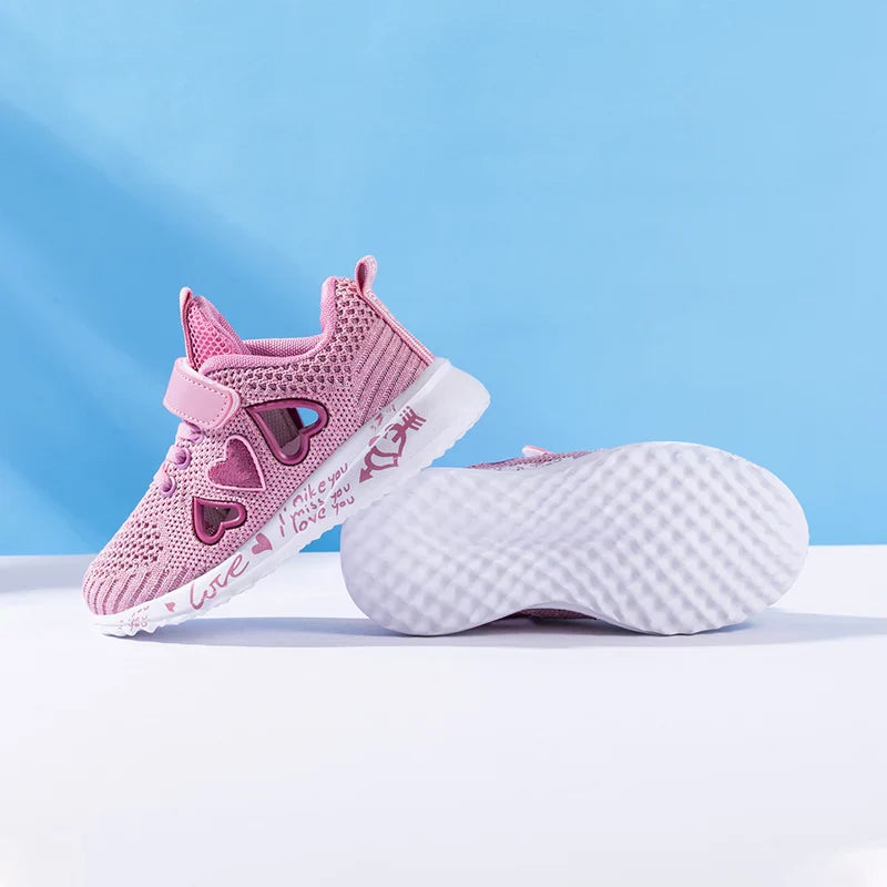 Girls Casual Shoes Light Mesh Sneakers Kids Summer Children Spring Autumn Tenis Cute Sport Cartoon Female Running Sock Footwear