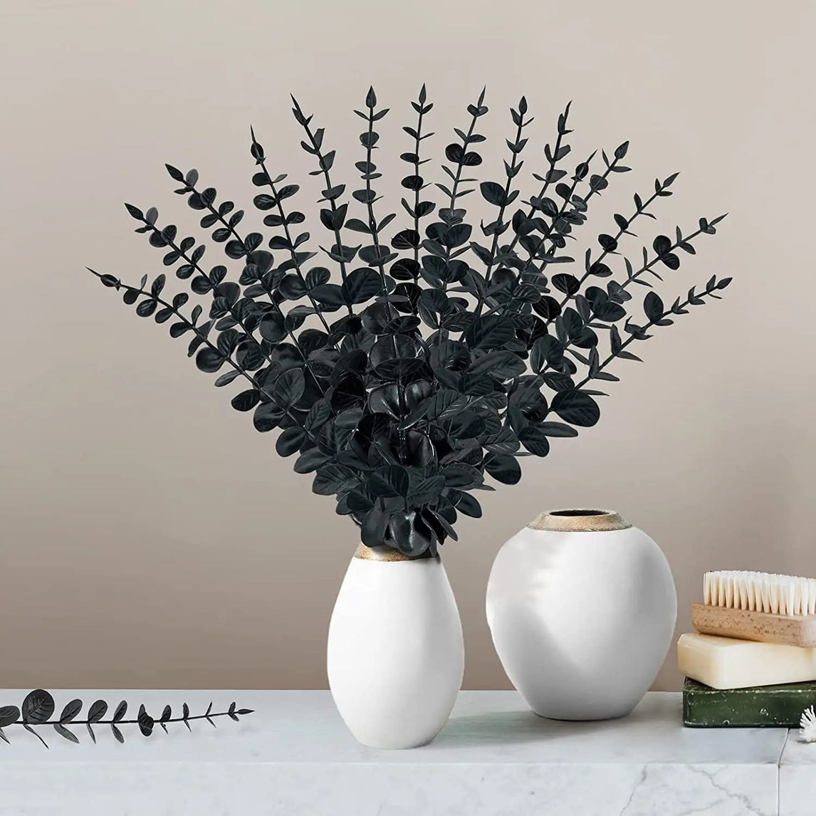 Yannew 12pcs Artificial Eucalyptus Stems Silver Dollar Greenery Fake Plants for Wedding Bouquet Floral Arrangement Home Decor