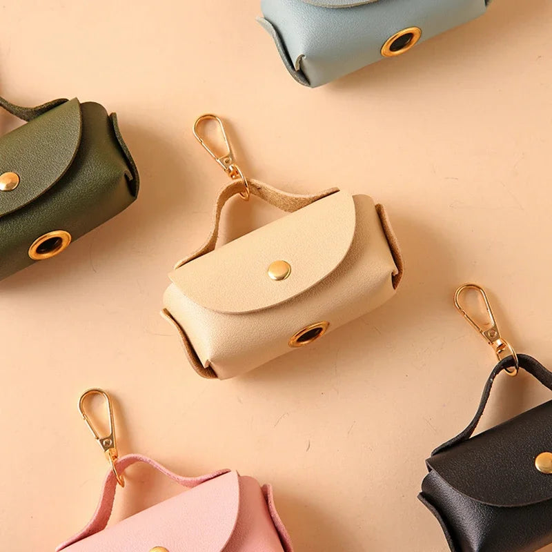 Portable Dog Poop Bag Organizer Stylish Pet Bag Holder Leather Pet Poop Bag Holder With Dispenser For Dog Bags Pet Supplies
