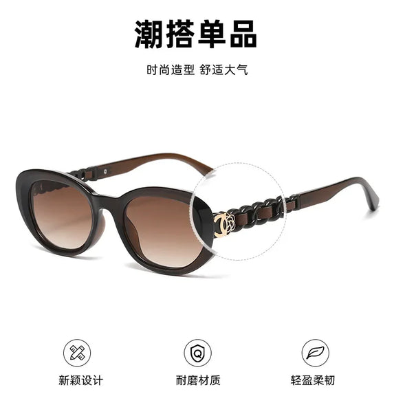 2025 Oval Sunglasses for Women Small Frame Luxury Designer High Quality Sunglass Men Fashion Lentes De Sol Mujer Gafas