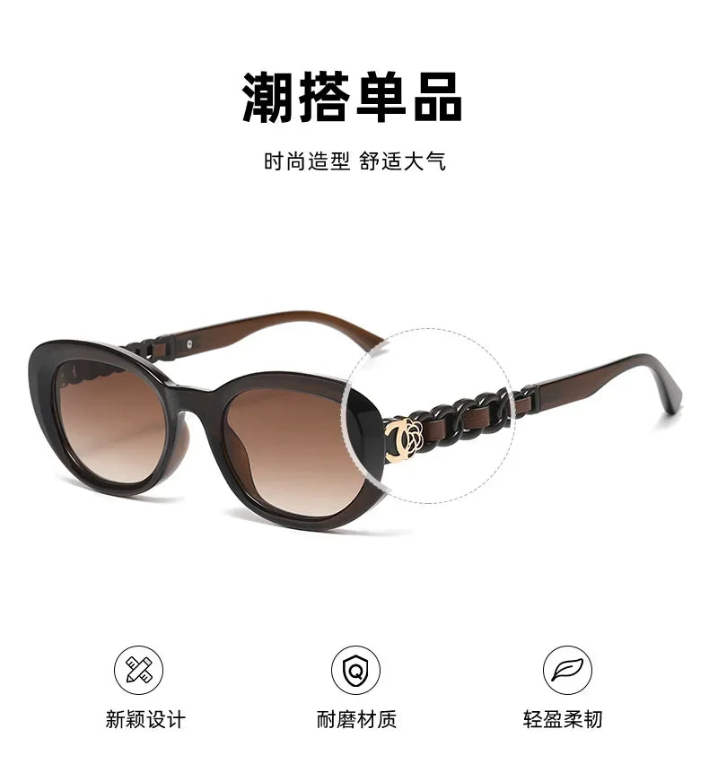 2025 Oval Sunglasses for Women Small Frame Luxury Designer High Quality Sunglass Men Fashion Lentes De Sol Mujer Gafas