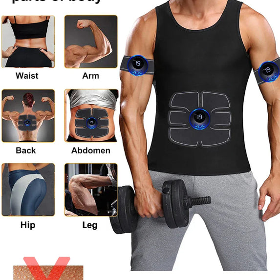 Electrical Muscel Stimulator Massager Abdomen Buttocks Arm Leg Neck Hips Trainer Muscle Toner Fitness Training Workout Equipment