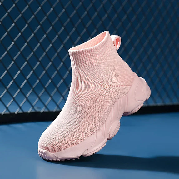 Kid Shoes Sneakers Fashion Knit Luxury Designer High Top Children Shoes Comfortable Casual Running Sports Tennis Shoes Boy Girls